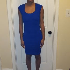 A royal blue midi dress